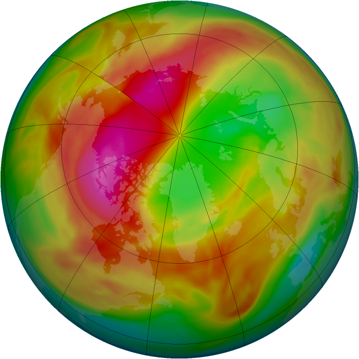 Arctic ozone map for 03 March 2007